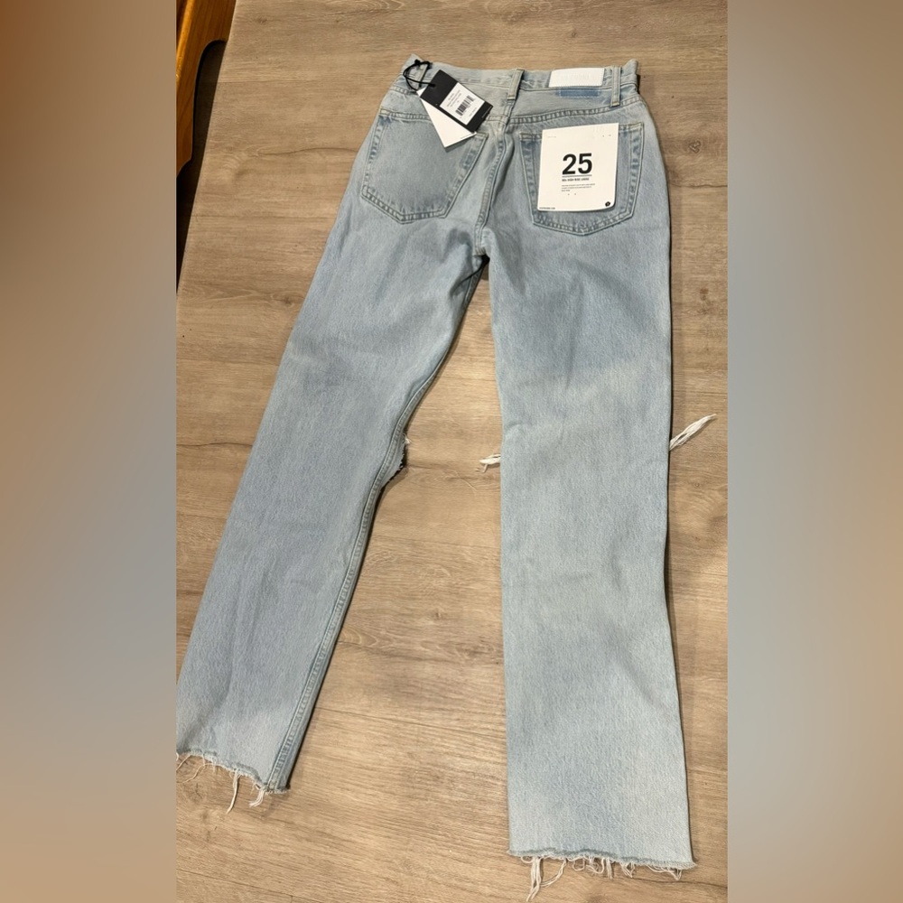 Re/Done Light Blue Distressed 90s high rise loose distressed Jeans - Picture 11 of 15